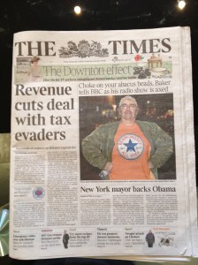 Danny Baker on front page of the Times