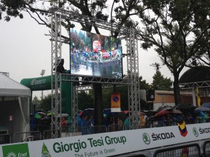 The haves and the have-nots: we have a roof, these poor drenched souls do not.